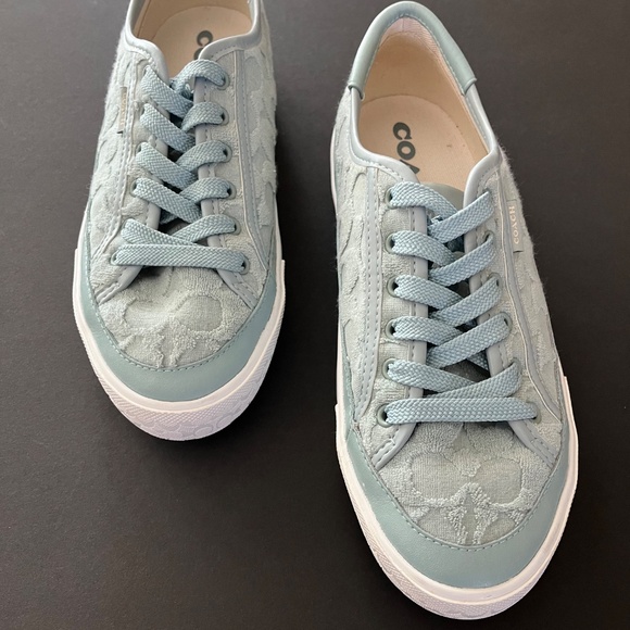 Women’s COACH Citysole Platform Sneakers in Signature Terry Cloth Aqua Size 8B - Picture 2 of 13